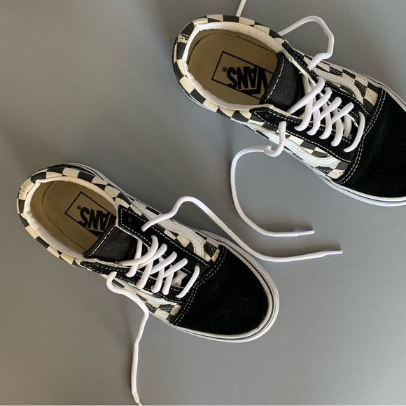 Vans Old Skool Checkerboard Lace Up Low Top Canvas Suede Skate Sneaker 4/5.5 - Picture 11 of 16